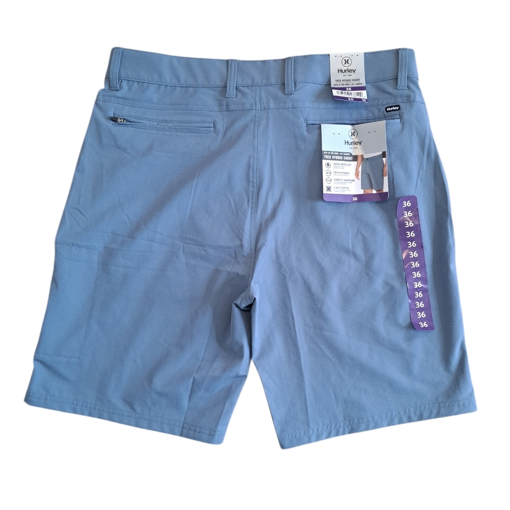 Mens Hurley Trek Hybrid Shorts Blue 20" Length Size 36 - Picture 2 of 13